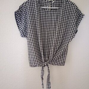 Tie up summer shirt sleeve shirt XL